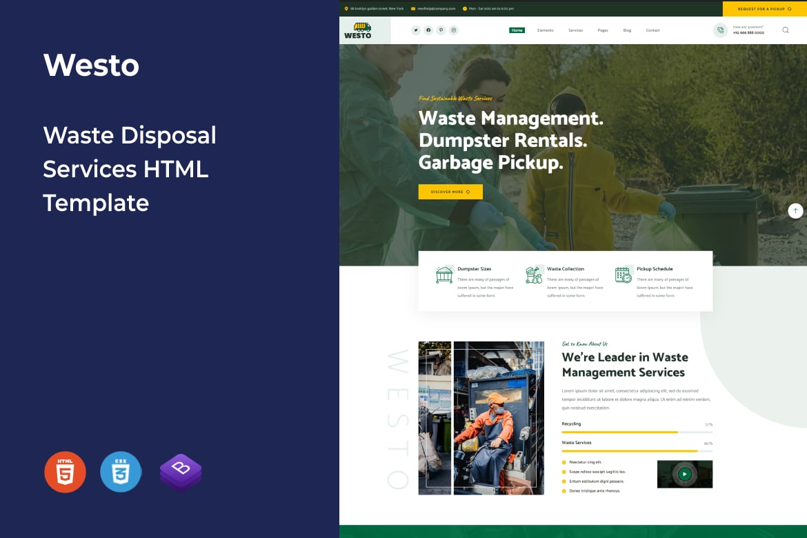 Westo - HTML-шаблон услуг по утилизации отходов