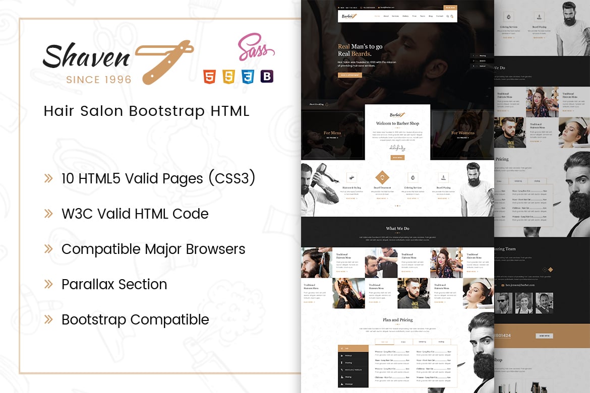 Shaven - HTML-шаблон для салона