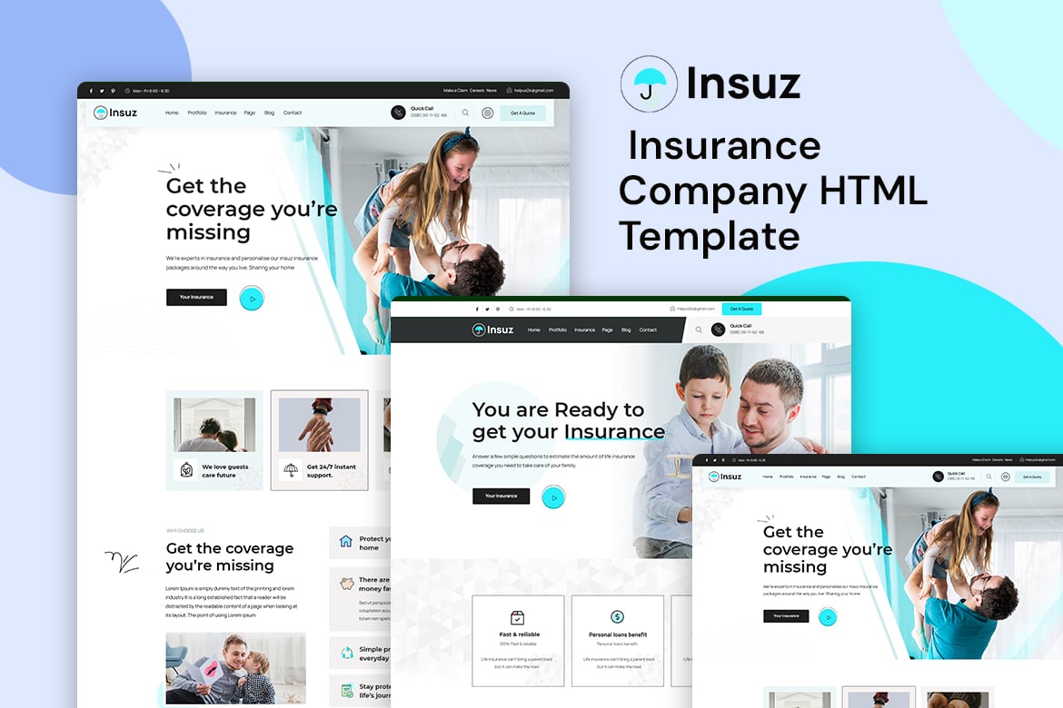 Insuz - HTML-шаблон страховой компании
