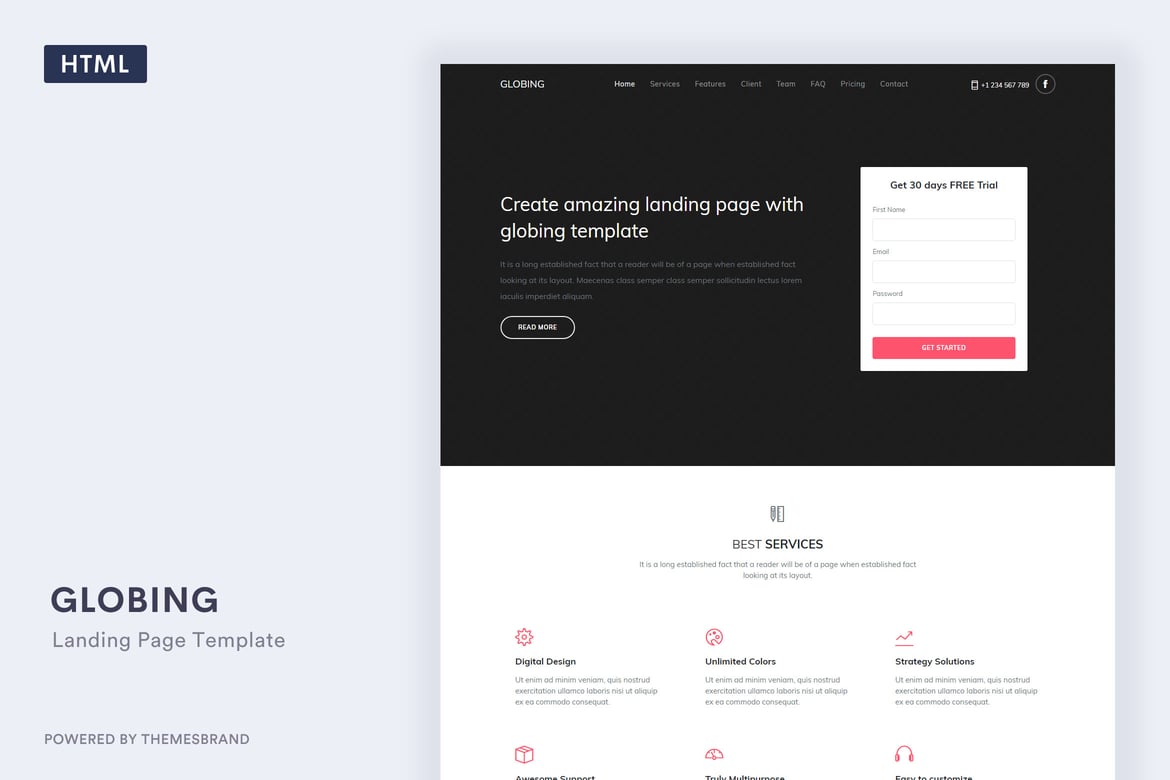 Globing - Шаблон целевой страницы Bootstrap 5