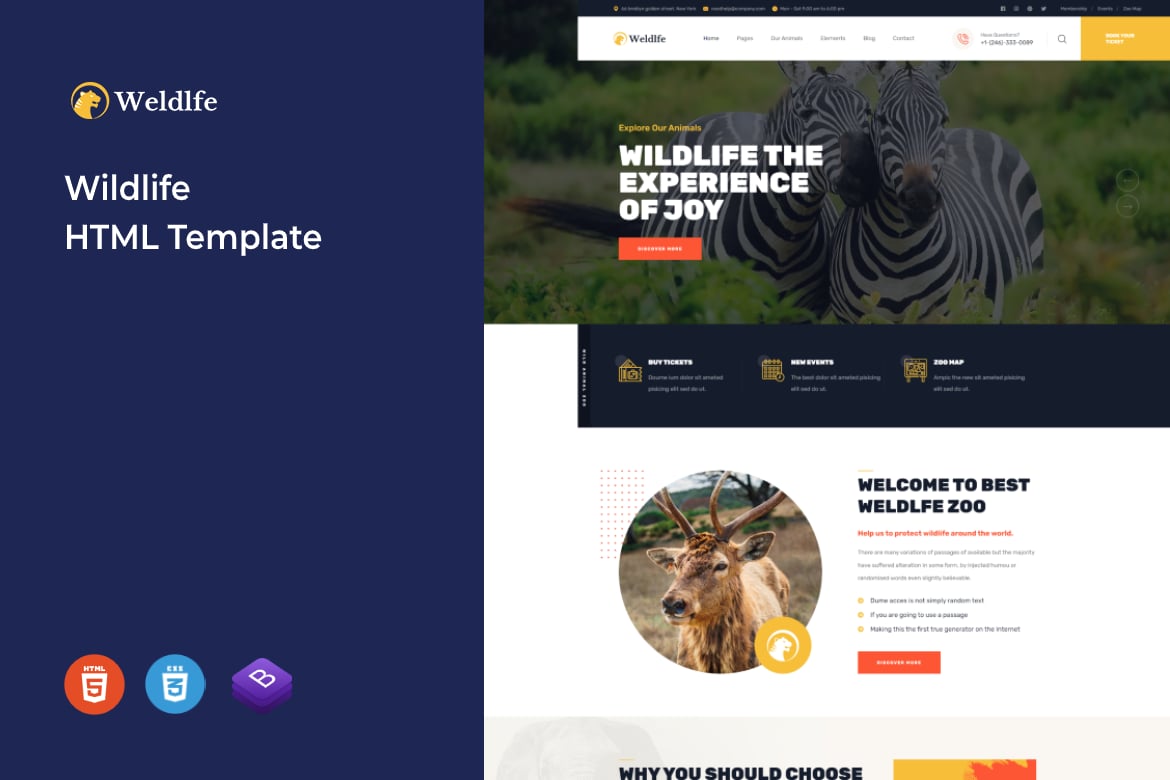 Weldlfe - HTML-шаблон дикой природы