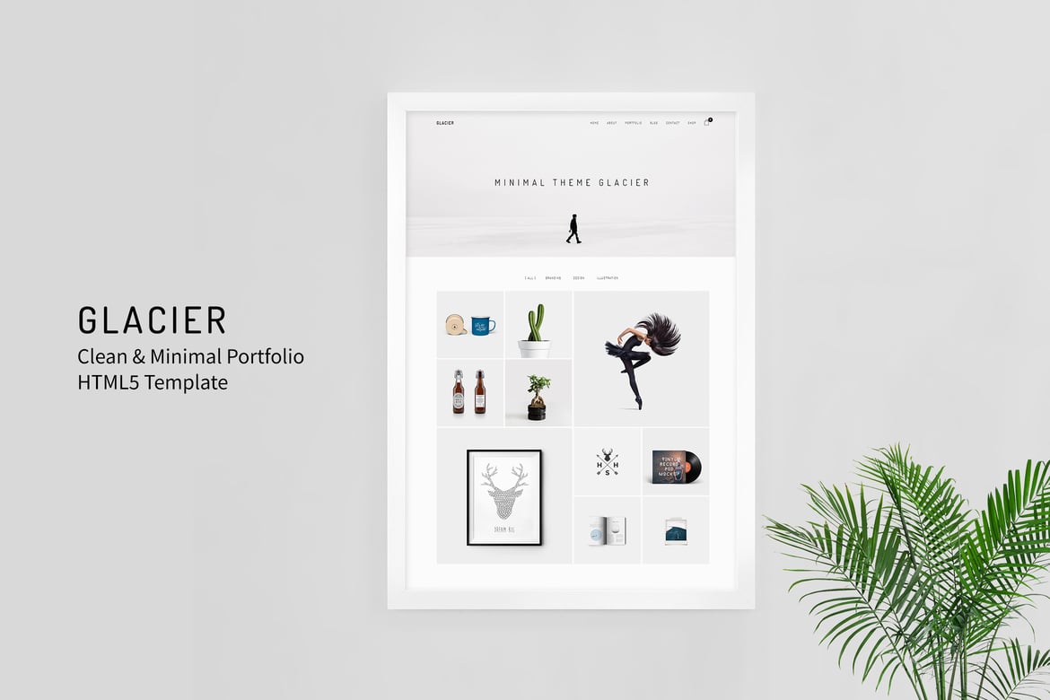 Glacier - чистый и минимальный HTML5-шаблон портфолио