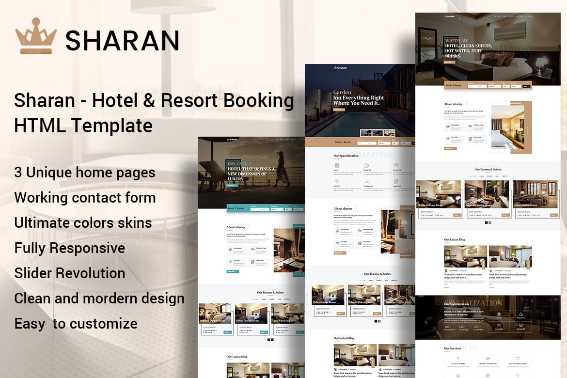 Sharan - HTML-шаблон бронирования отелей и курортов
