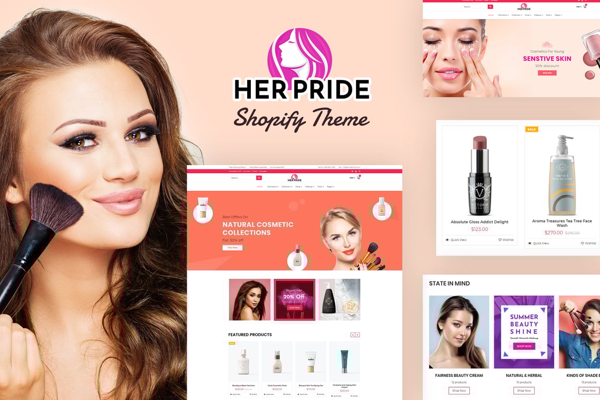 HerPride - Центр красоты Shopify, магазин косметики
