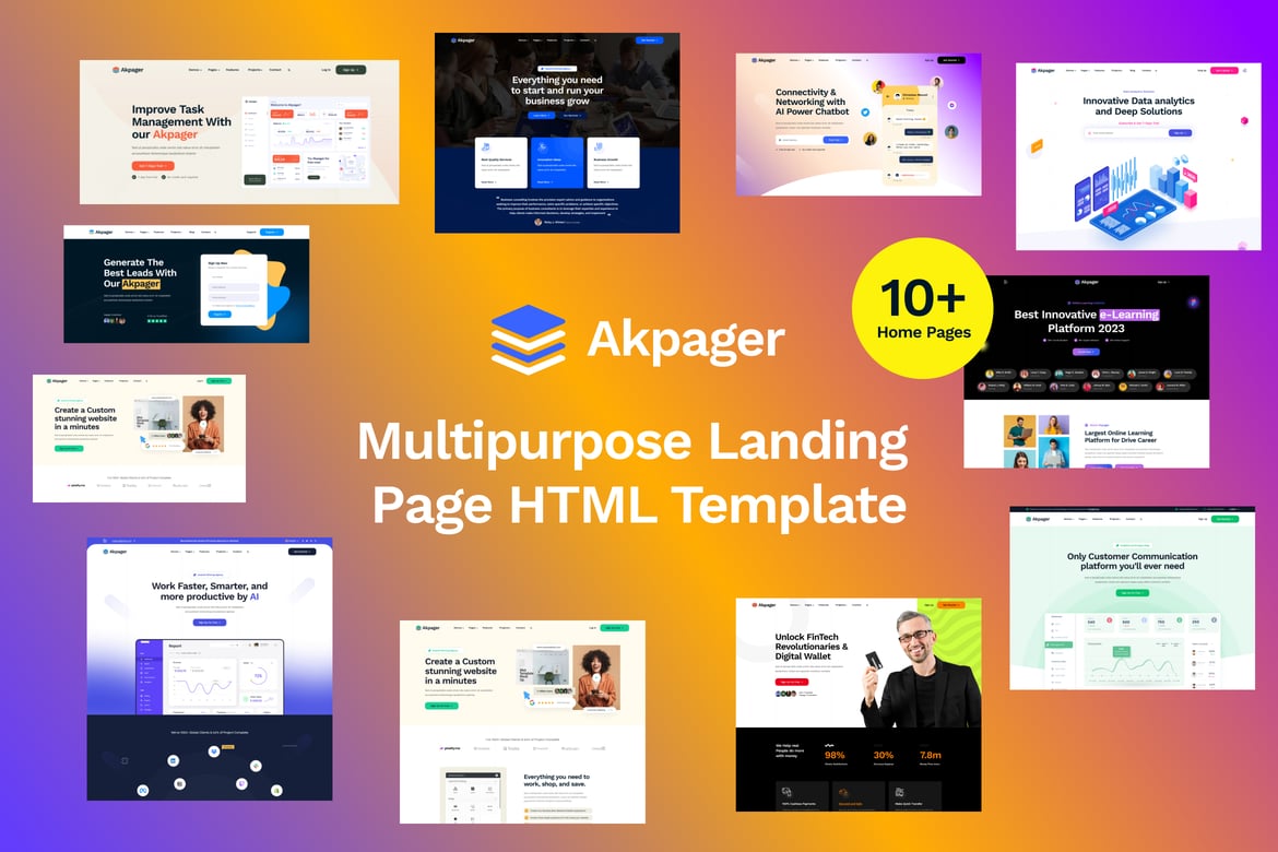 Akpager - Многоцелевой HTML-шаблон целевой страницы