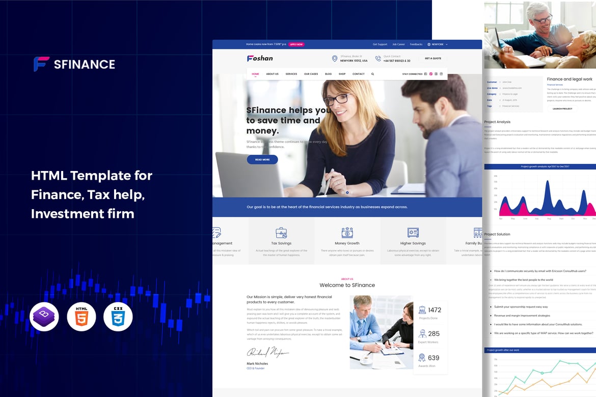 sFinance - бизнес-консалтинг и HTML-шаблон