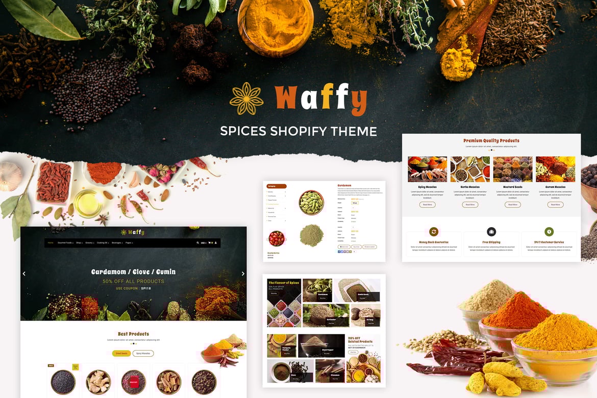 Waffy | Тема Shopify для магазина специй и сухофруктов