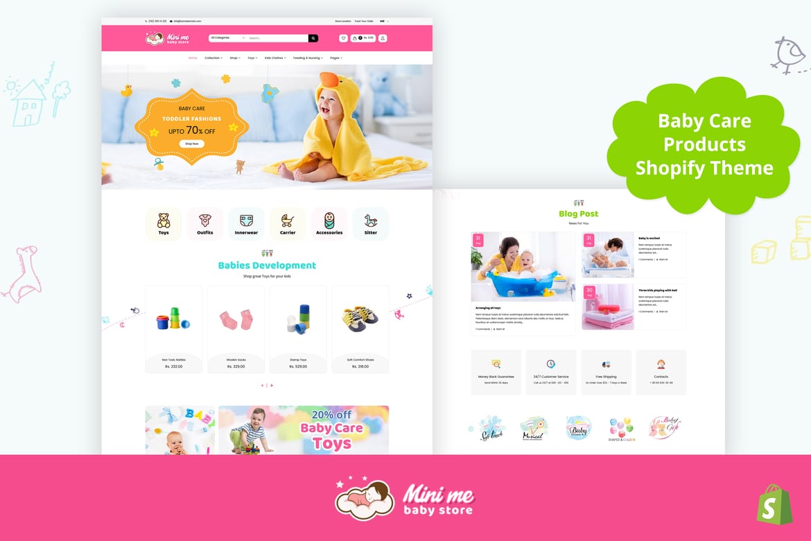 Mini Me - тема Shopify для ухода за младенцами и детьми