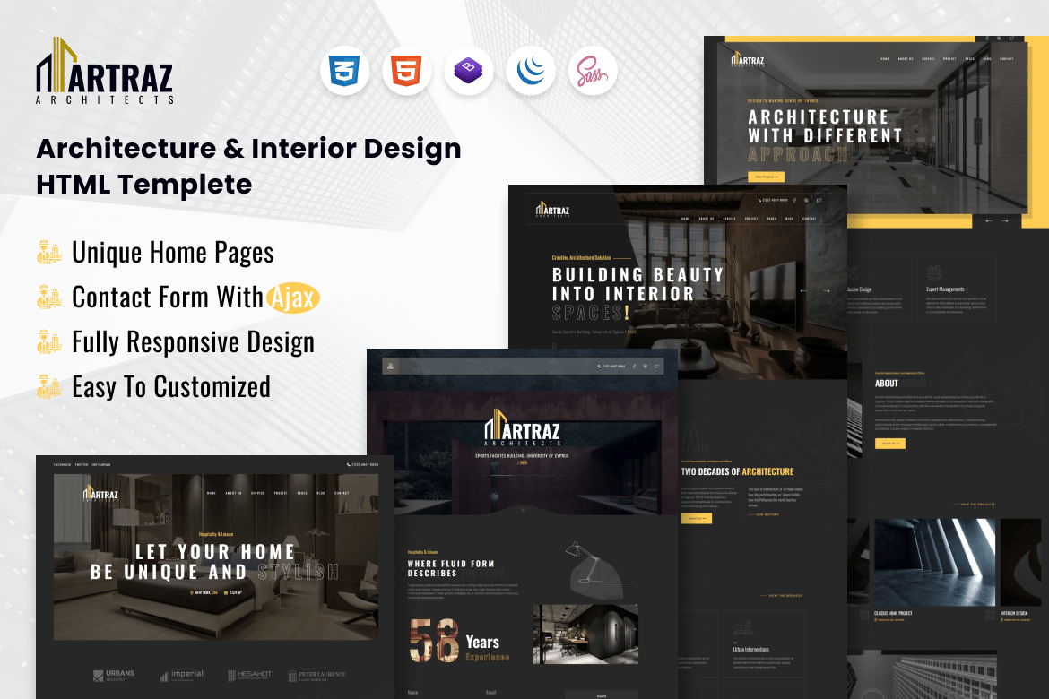 Artraz - архитектура и дизайн интерьера HTML