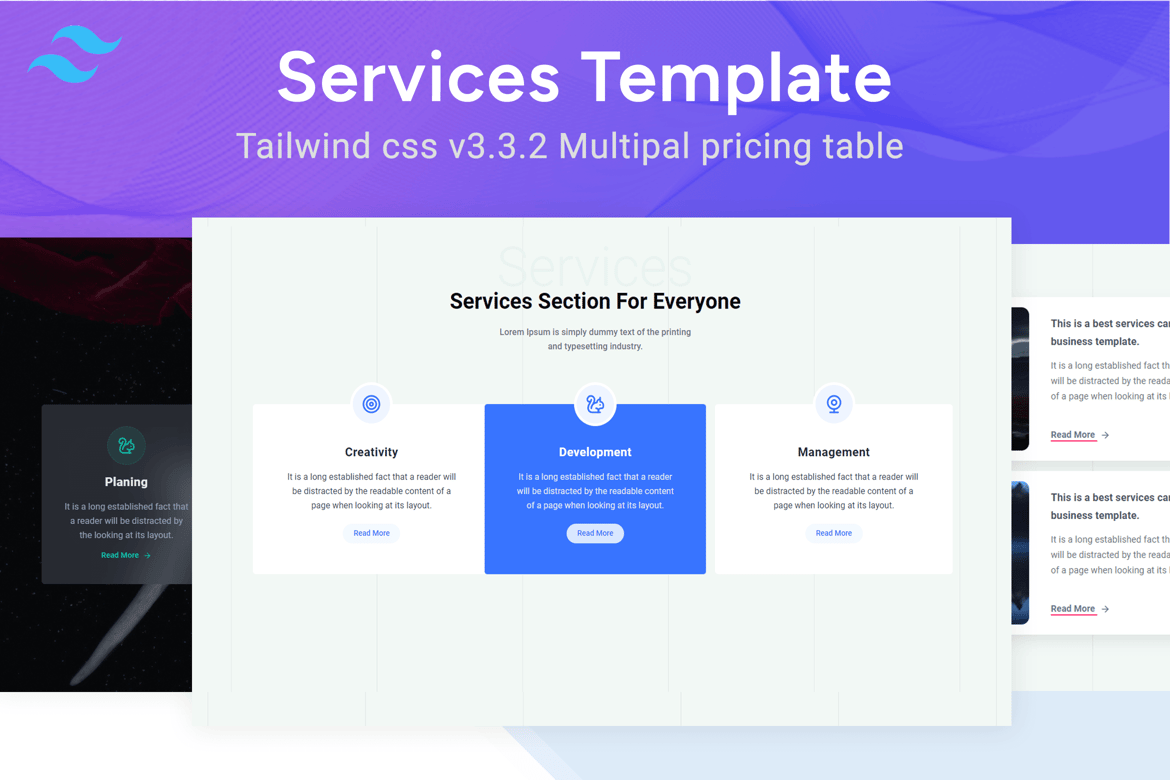 Услуги - Шаблон css Флаер Tailwind