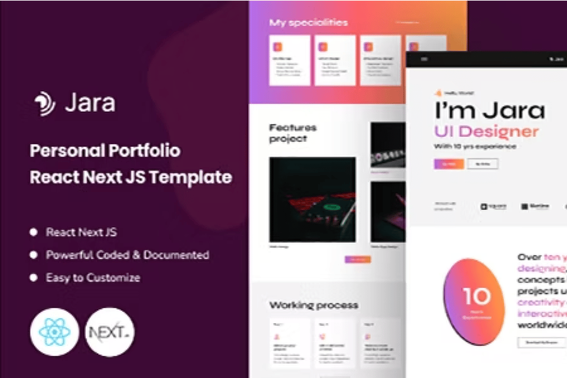 Jara - Персональное портфолио | Шаблон React NextJS