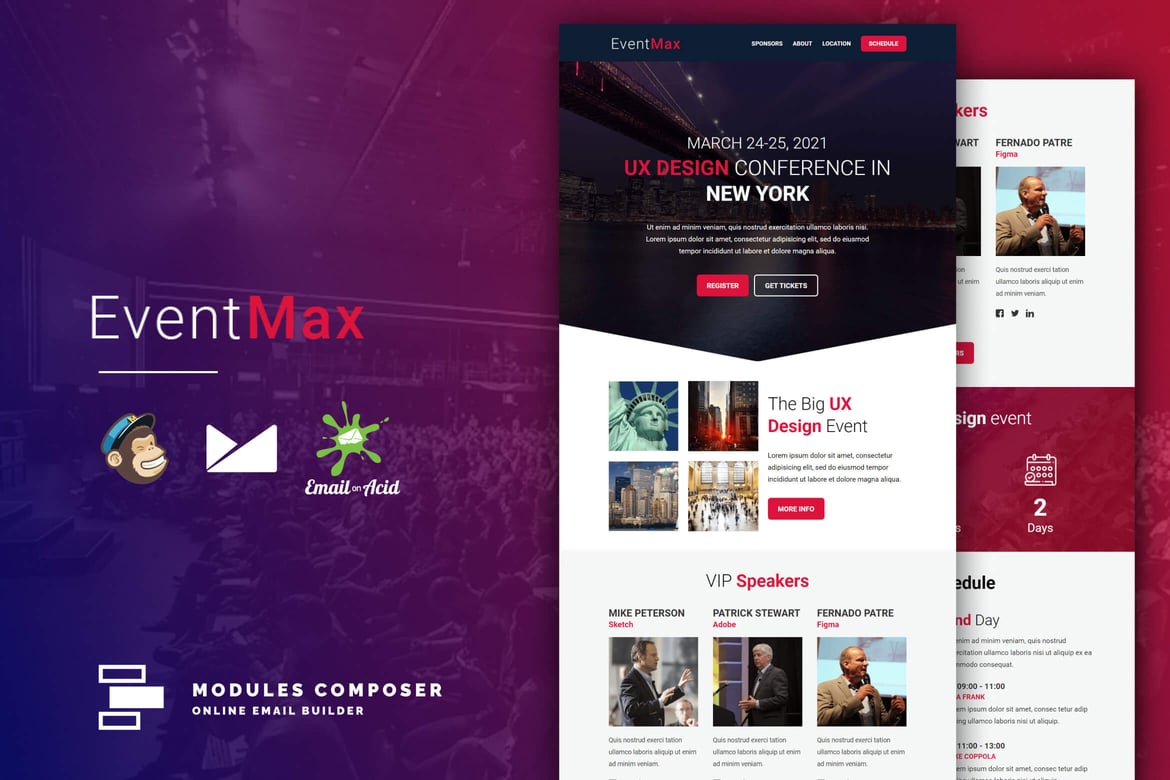 EventMax - адаптивная электронная почта для событий/конференций