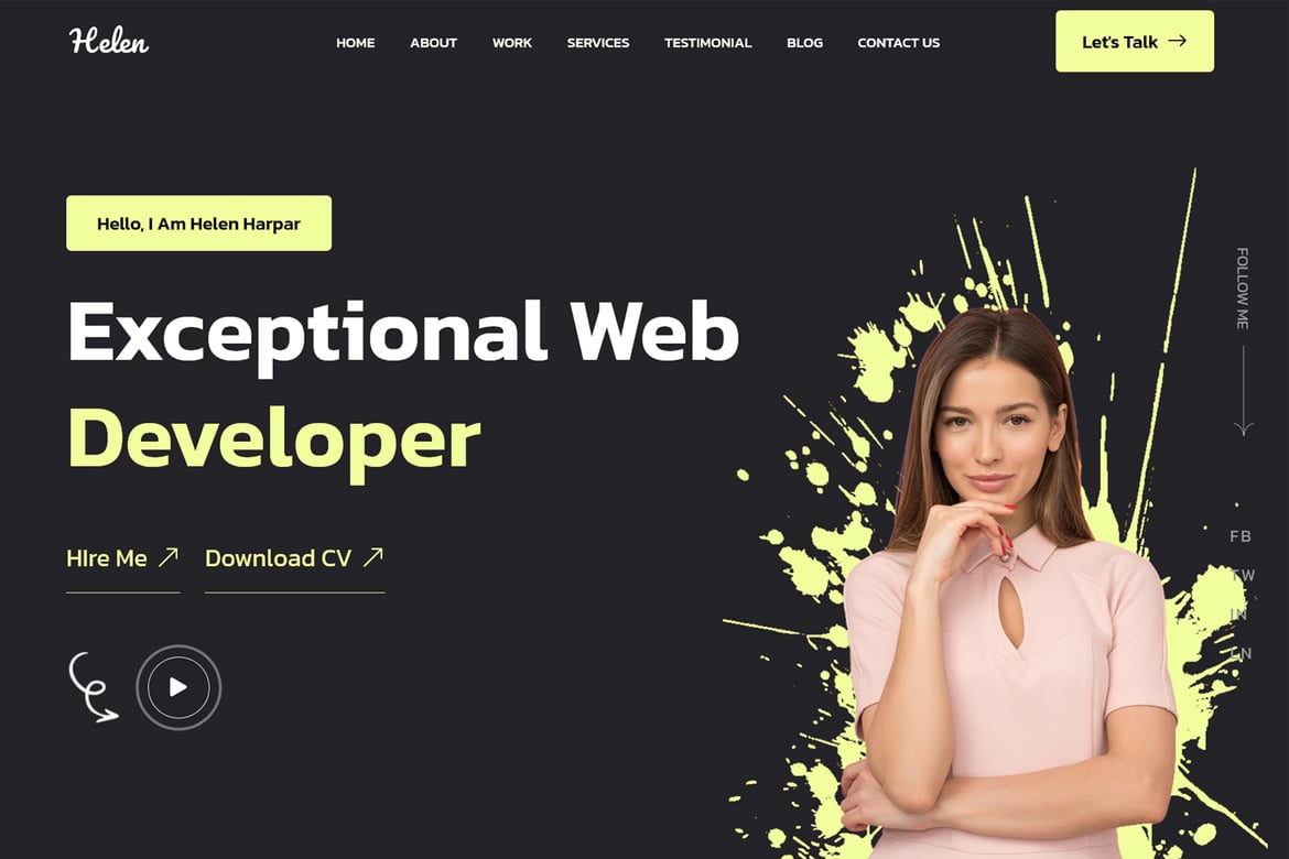 Helen - Шаблон личного портфолио