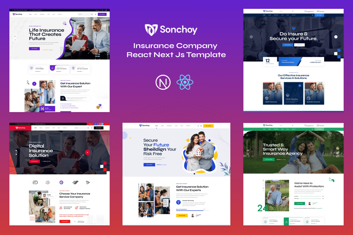Sonchoy - Шаблон React Next Js для страховой компании