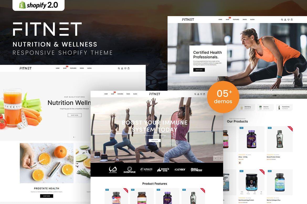 Тема Shopify от Fitnet - Питание и хорошее самочувствие
