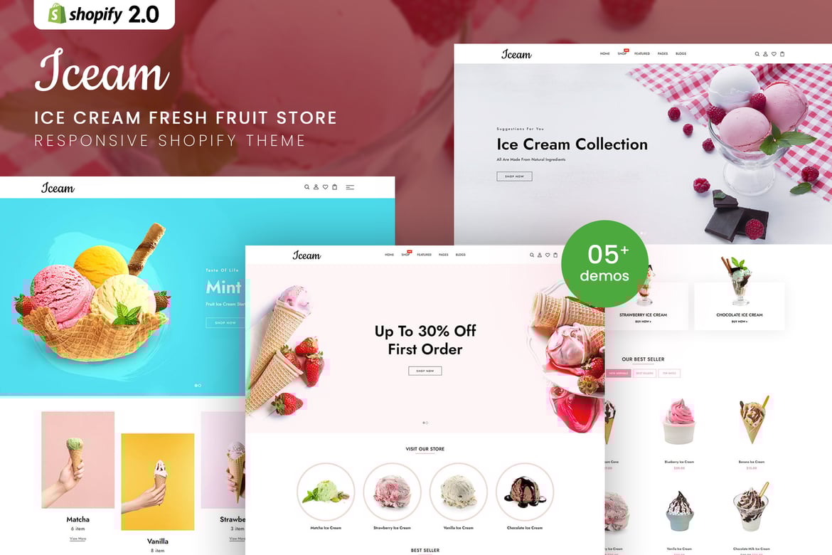 Iceam - тема Shopify 2.0 для магазина мороженого