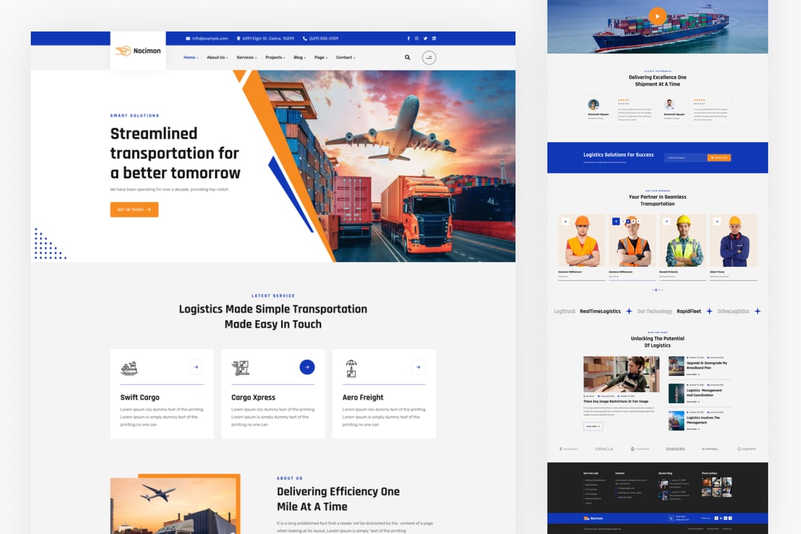 Nocimon - HTML-шаблон для транспорта и логистики