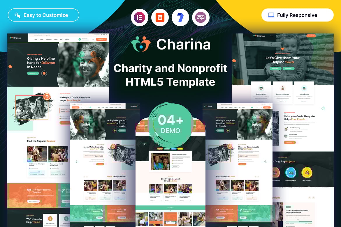 Charina — Шаблон HTML5 для благотворительных и некоммерческих организаций