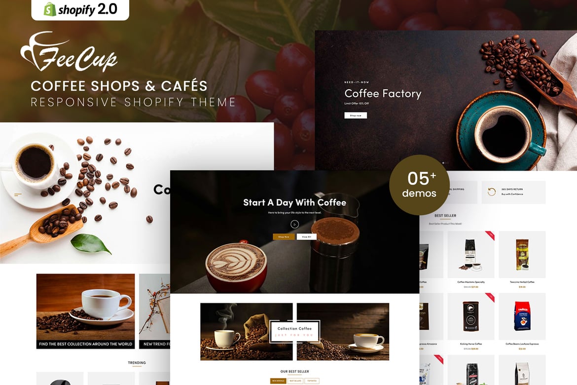 FeeCup - Тема Shopify для кофеен и кафе