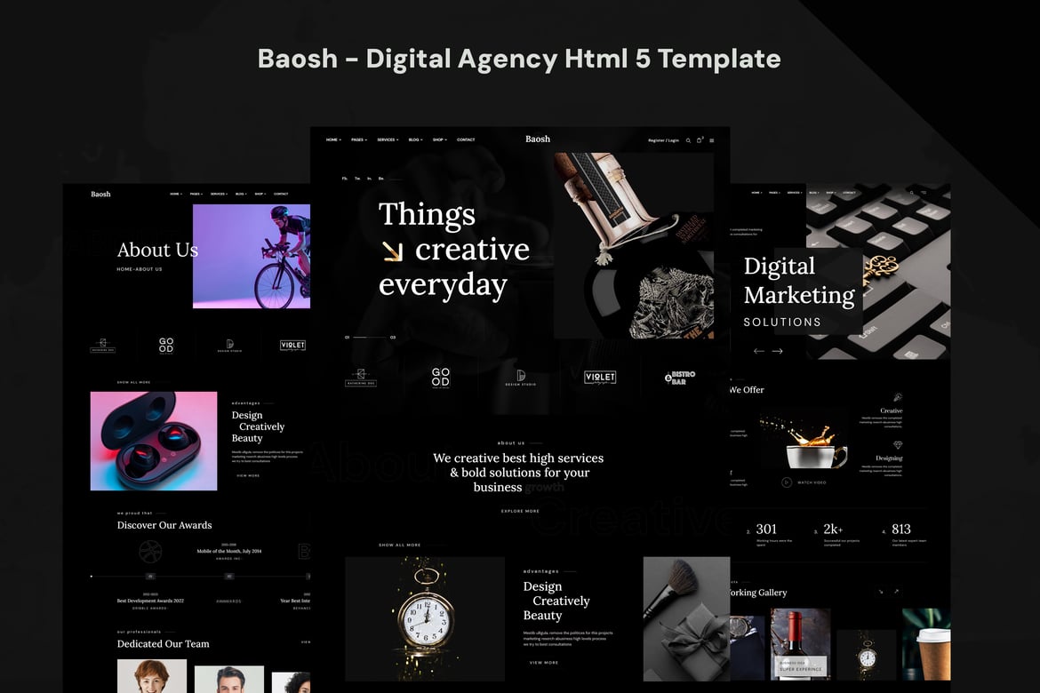 Baosh - HTML-шаблон цифрового агентства