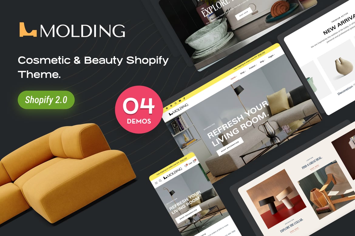 Молдинг - тема Shopify для современного интерьера
