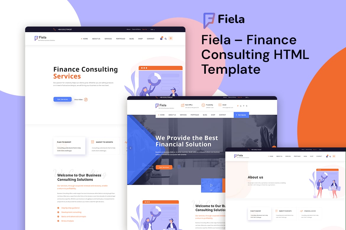 Fiela — HTML-шаблон финансового консалтинга
