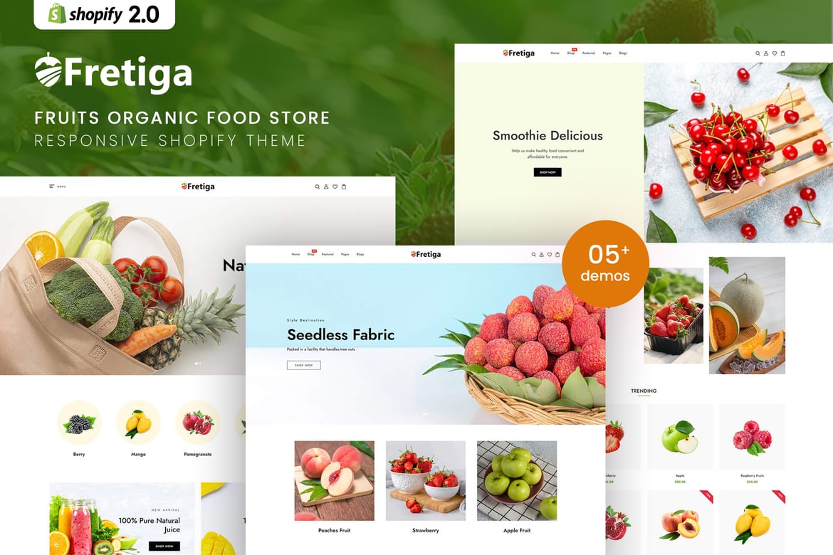 Тема Shopify 2.0 Fretiga - Фрукты и органические продукты