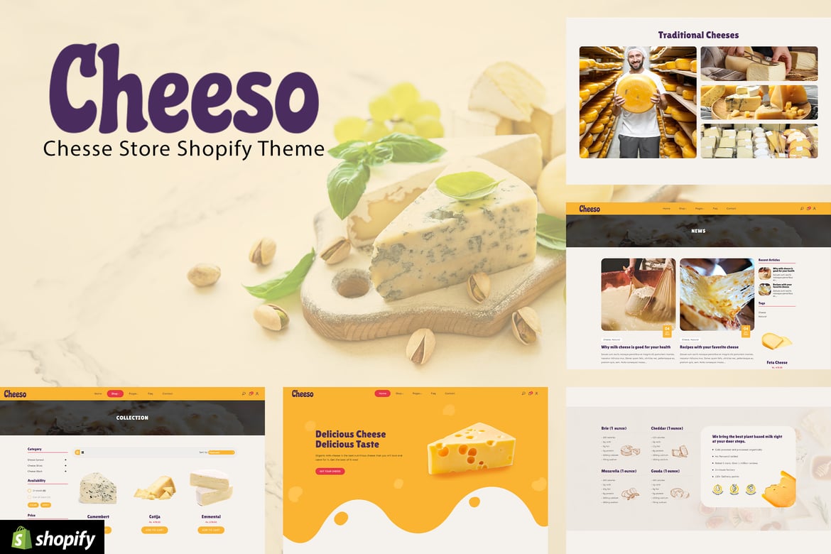 Cheeso | Магазин Shopify, продукты из органического сыра