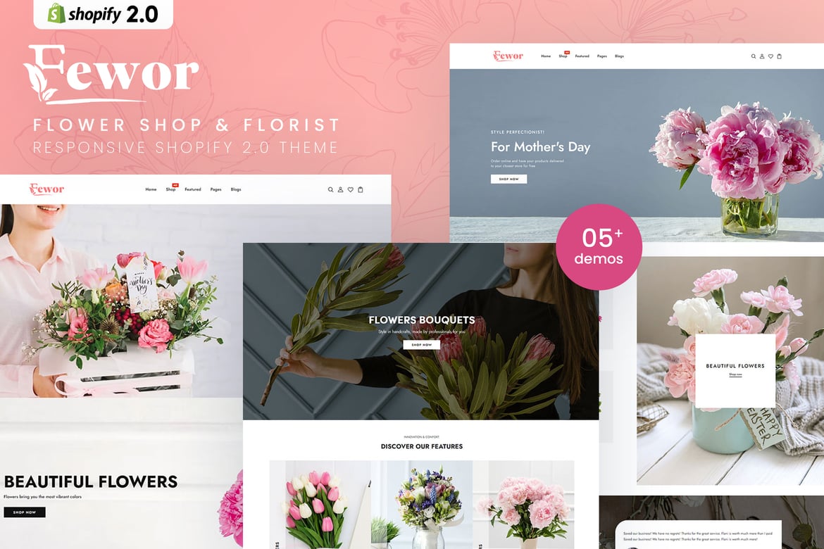 Fewor - Тема Shopify 2.0 для цветочного магазина и цветочного магазина