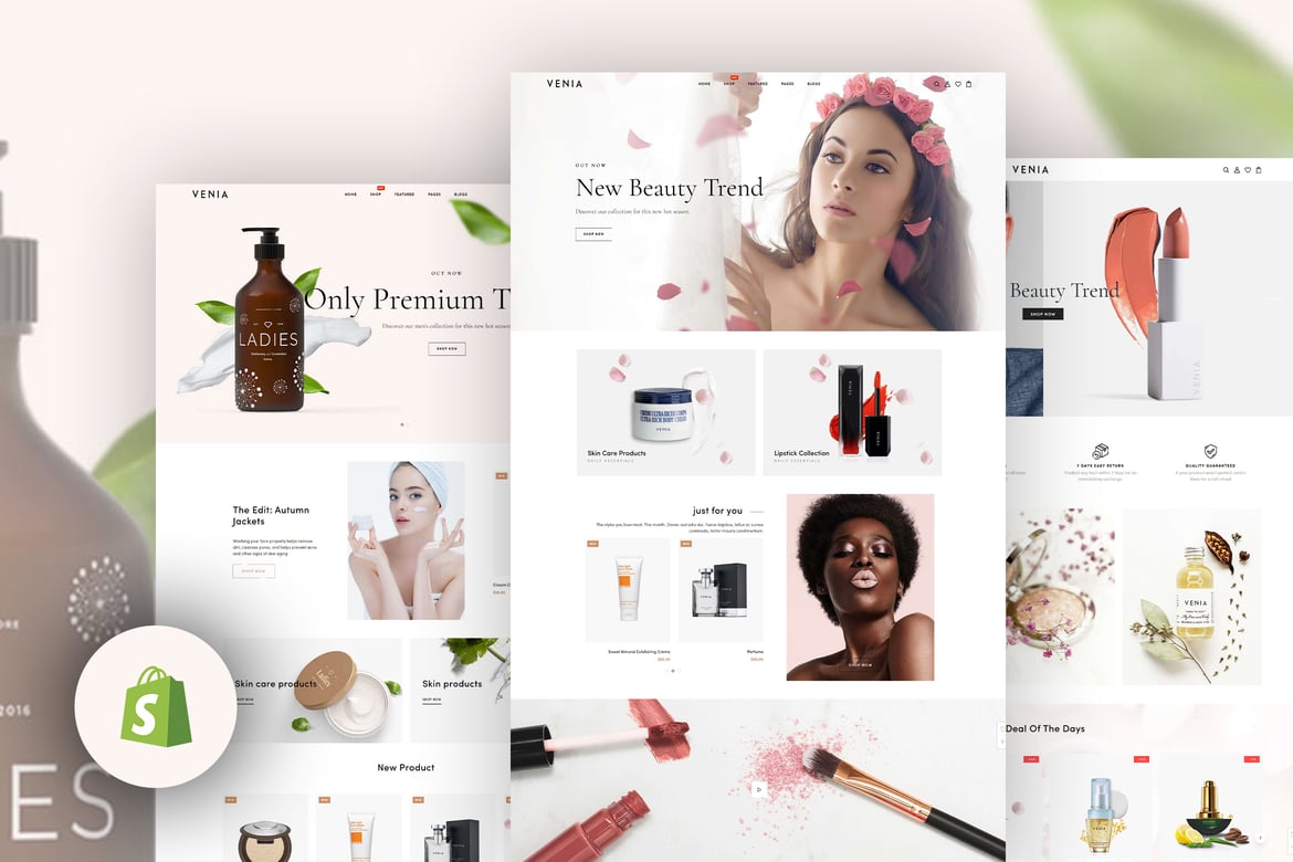 Тема Shopify для магазина красоты и косметики в Венеции