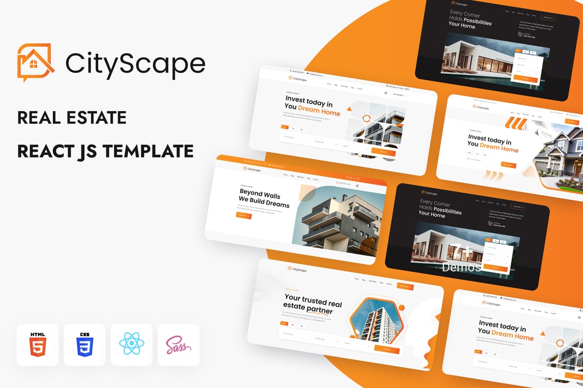 CityScape — Шаблон React Js для недвижимости