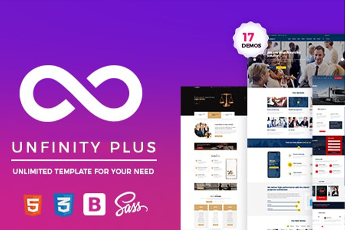 UnfinityPlus - одностраничный Шаблон