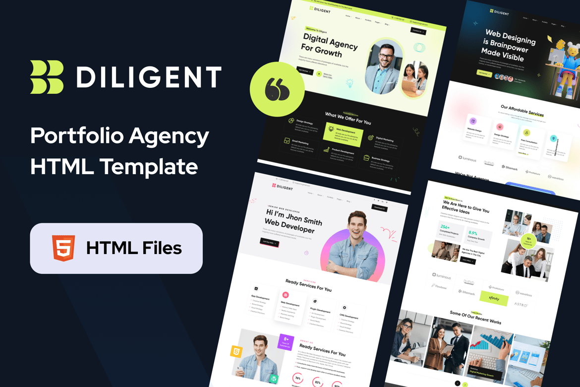 Diligent - HTML-шаблон «Агентство и Портфолио»