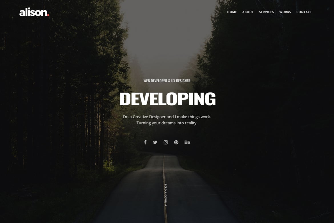 Элисон - HTML-шаблон портфолио