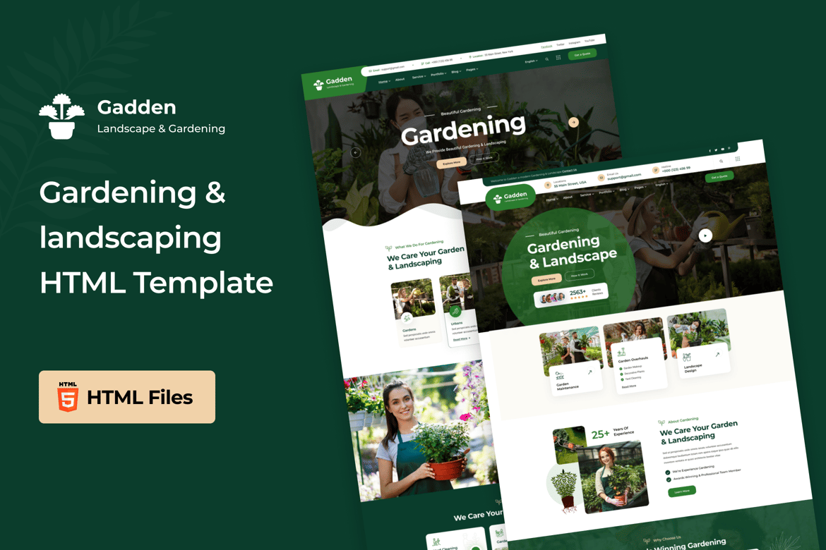 Gadden - HTML-шаблон для сада и ландшафтного дизайна