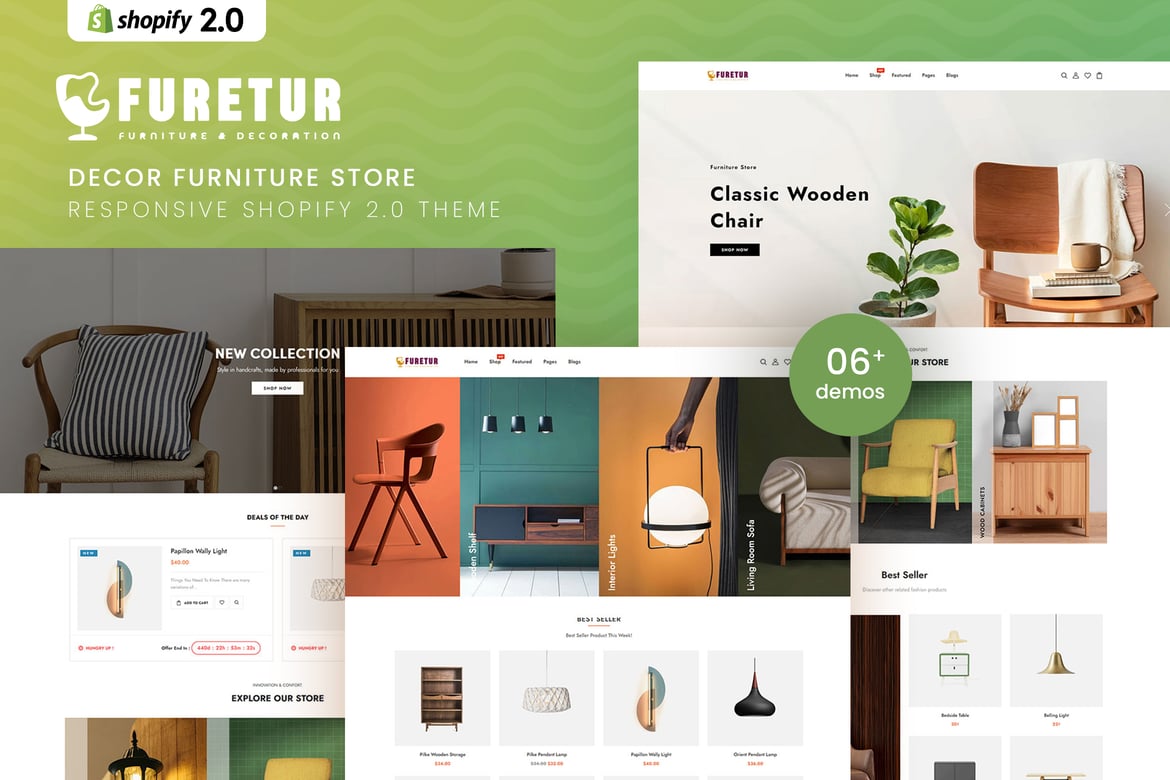 Тема Shopify 2.0 для магазина декоративной мебели Furetur