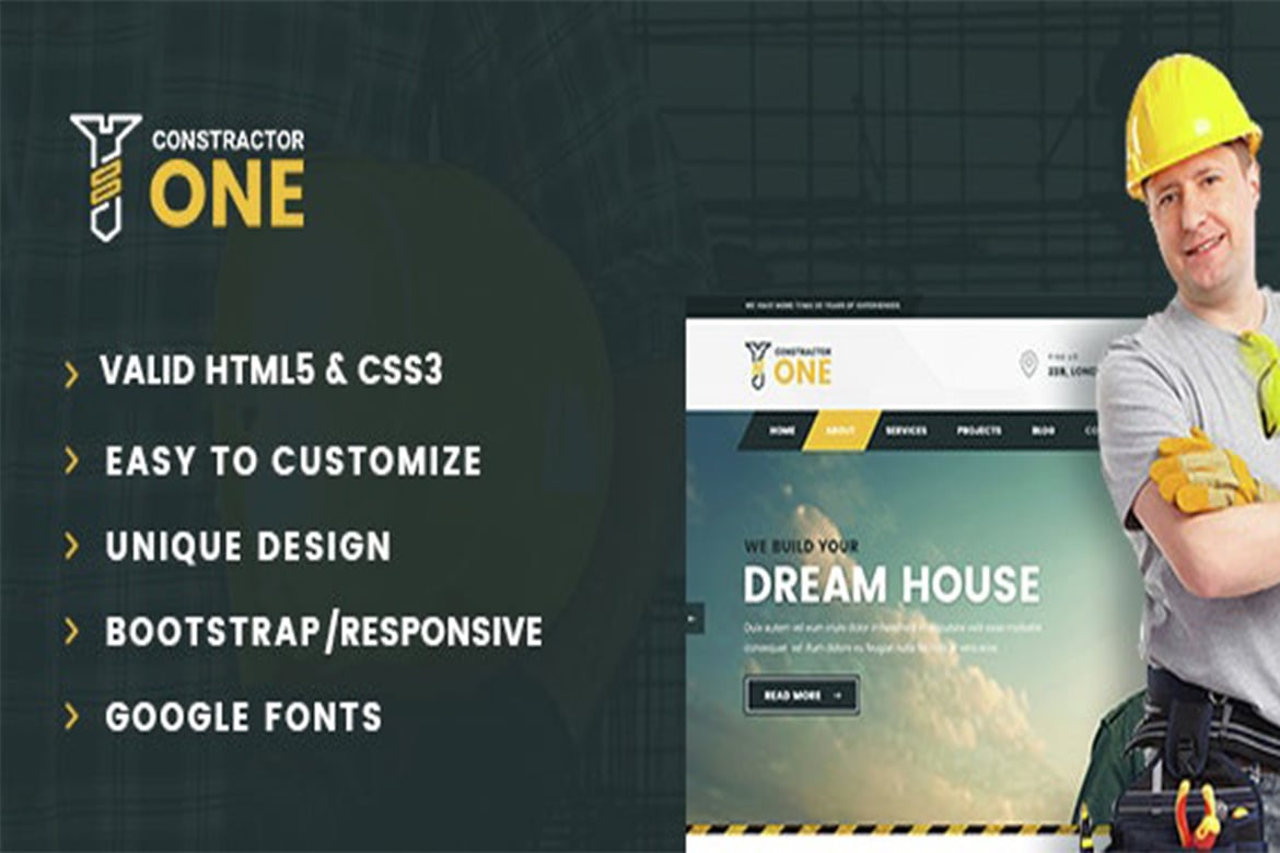 Шаблон HTML5 для строительства и ремонта дома