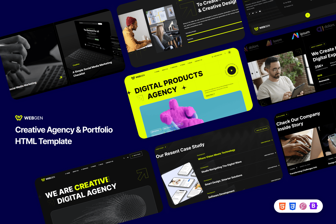 Webgen - HTML-шаблон креативного агентства и портфолио