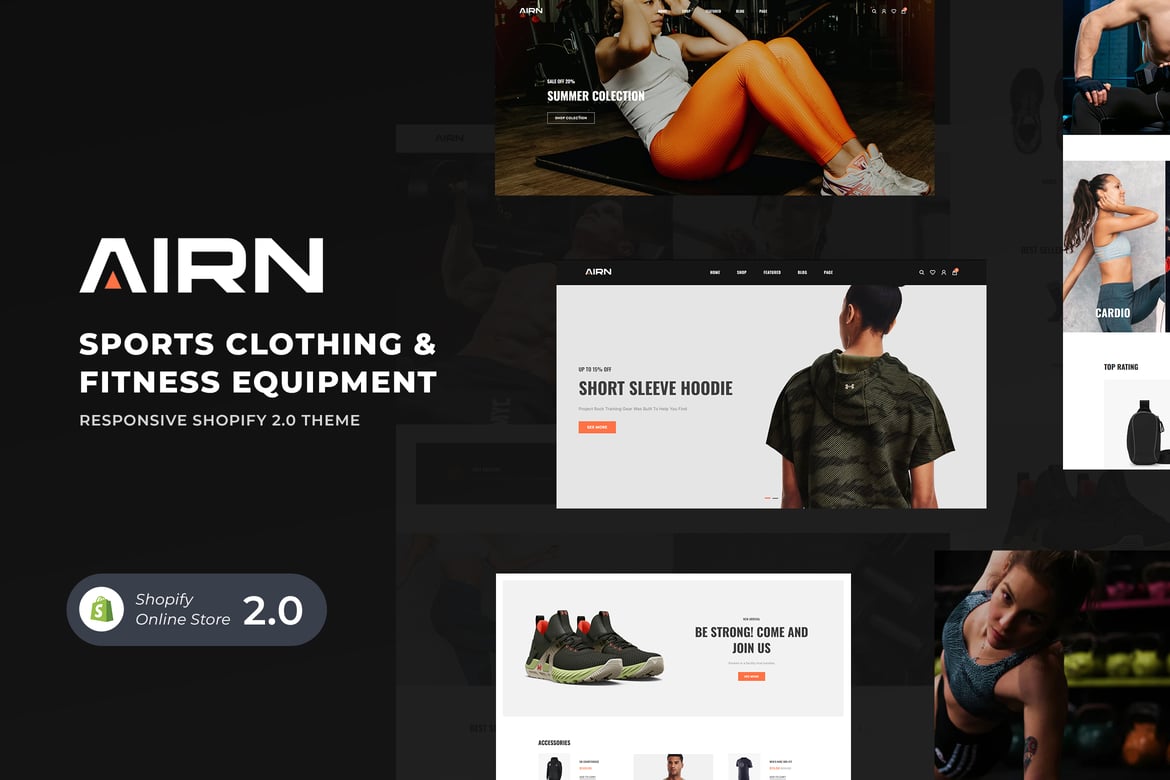 AIRN - Спортивная одежда и оборудование для фитнеса Shopify