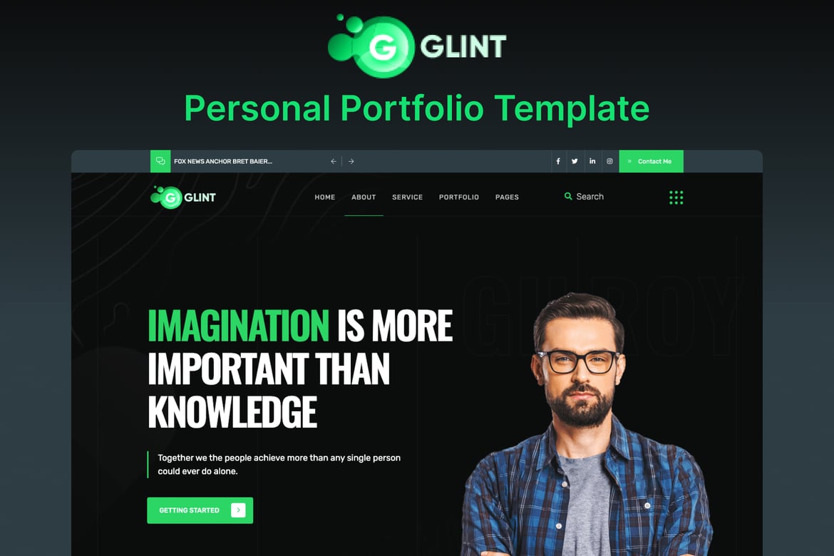 Glint - Шаблон портфолио