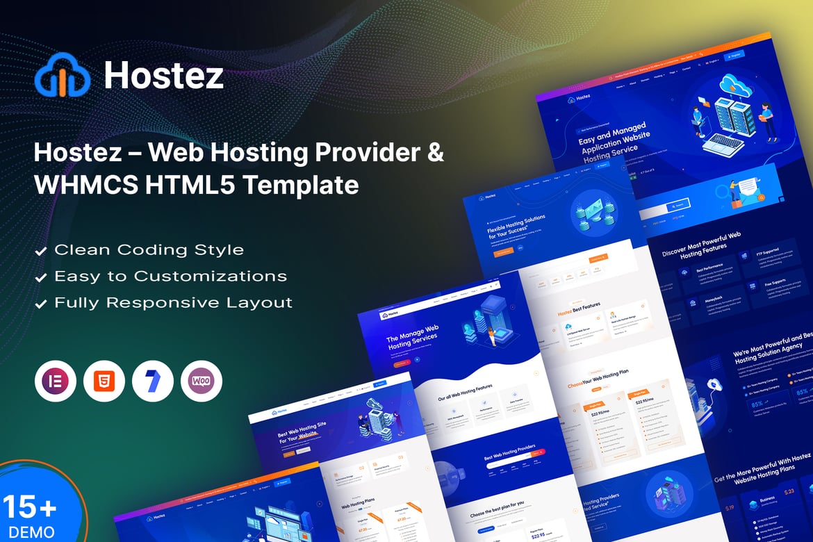 Hostez - Шаблон веб-хостинга и HTML5 WHMCS