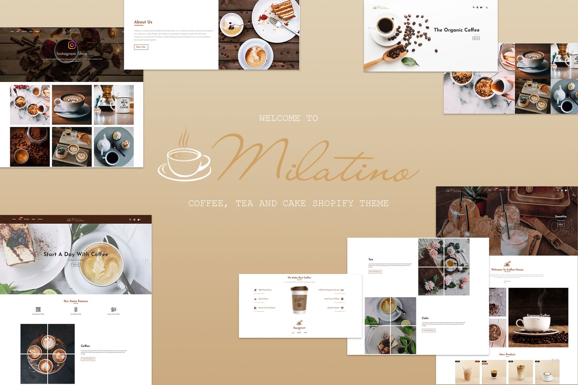Milatino - тема Shopify для кофе, чая и тортов