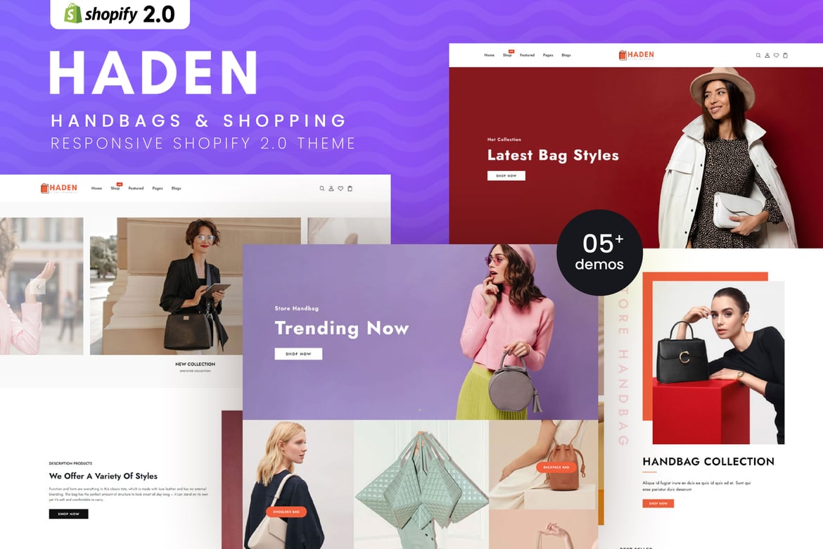 Haden - Тема Shopify 2.0 для сумок и покупок