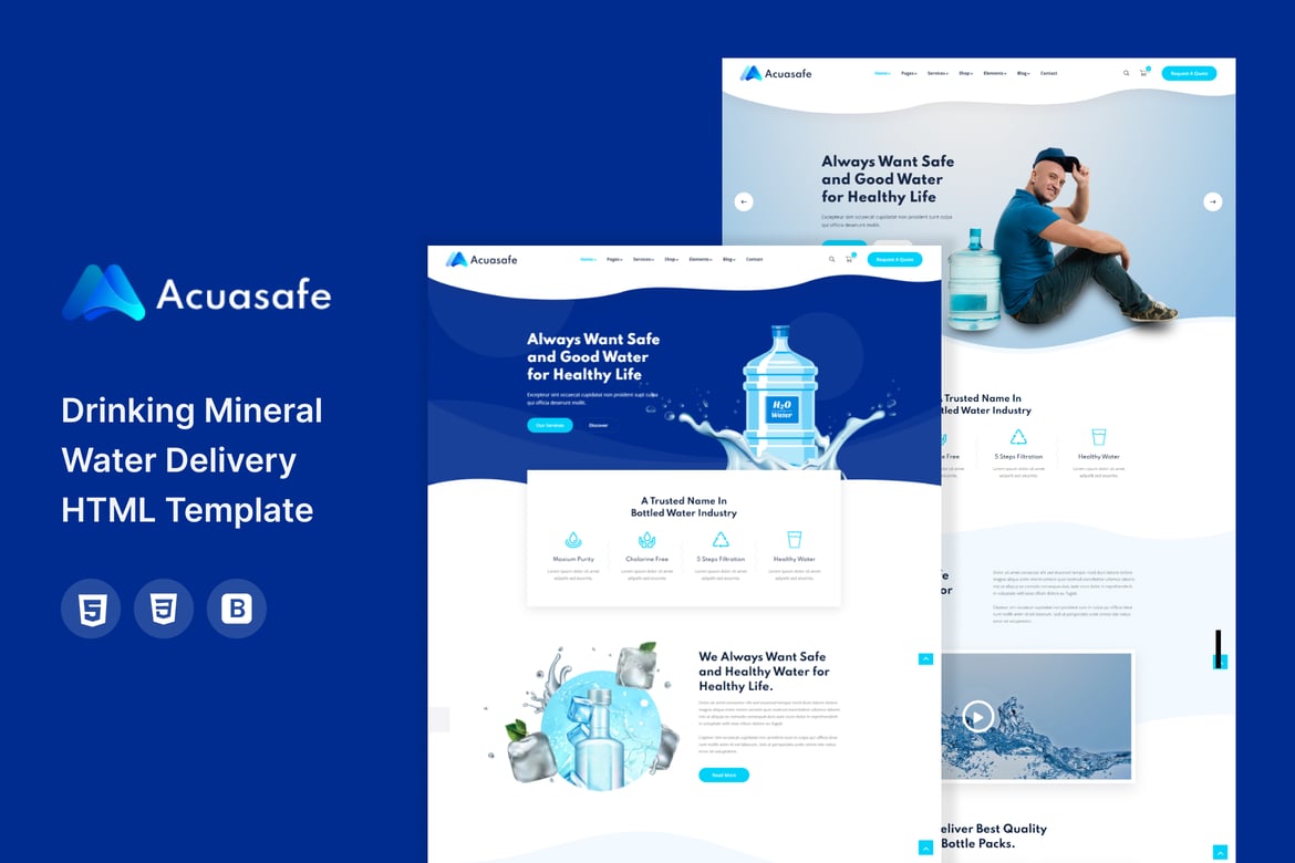HTML-шаблон Acuasafe - доставка питьевой воды