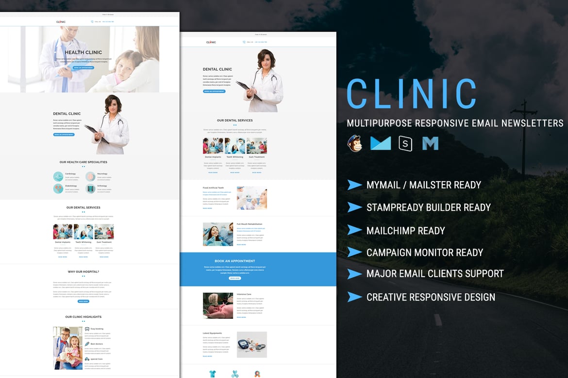 CLINIC - Многоцелевой адаптивный шаблон электронной почты