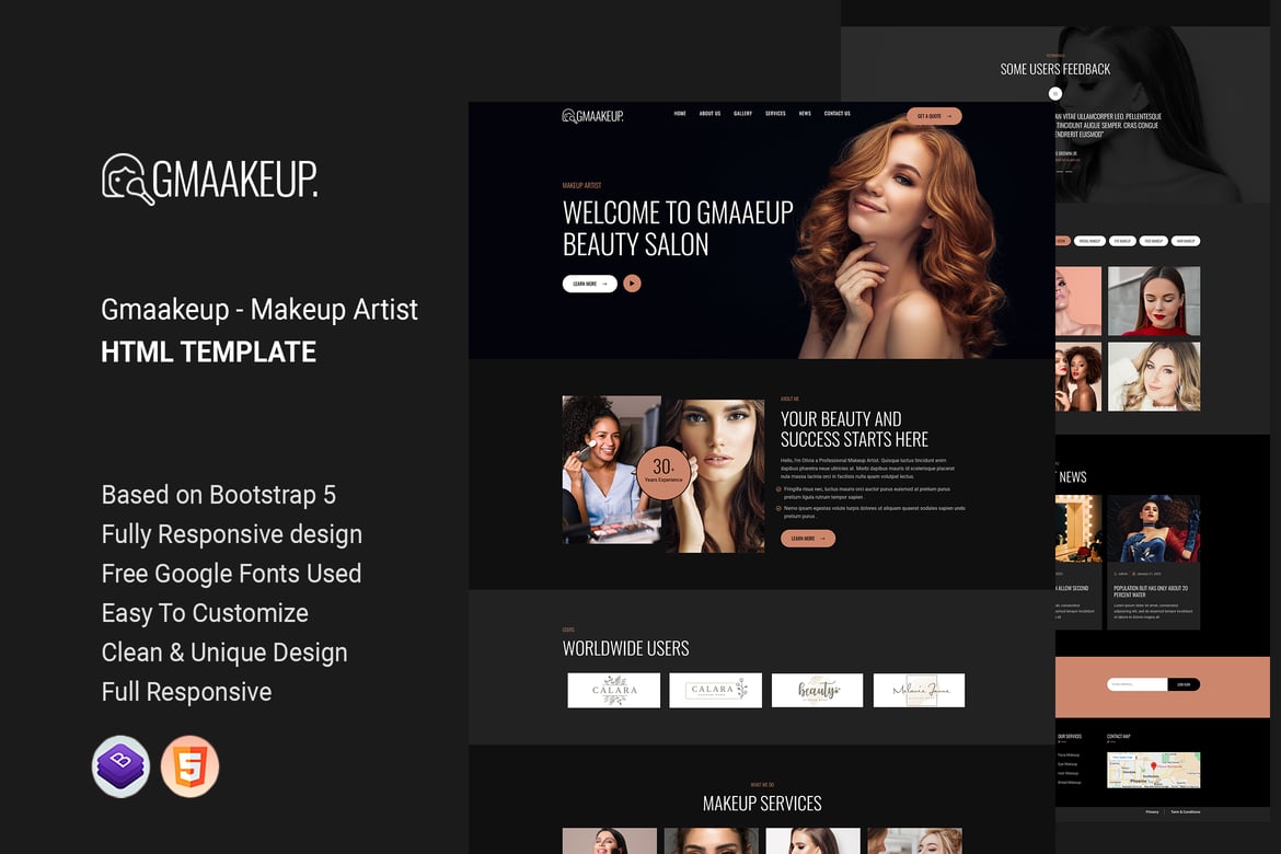 Gamakeup - HTML-шаблон визажиста