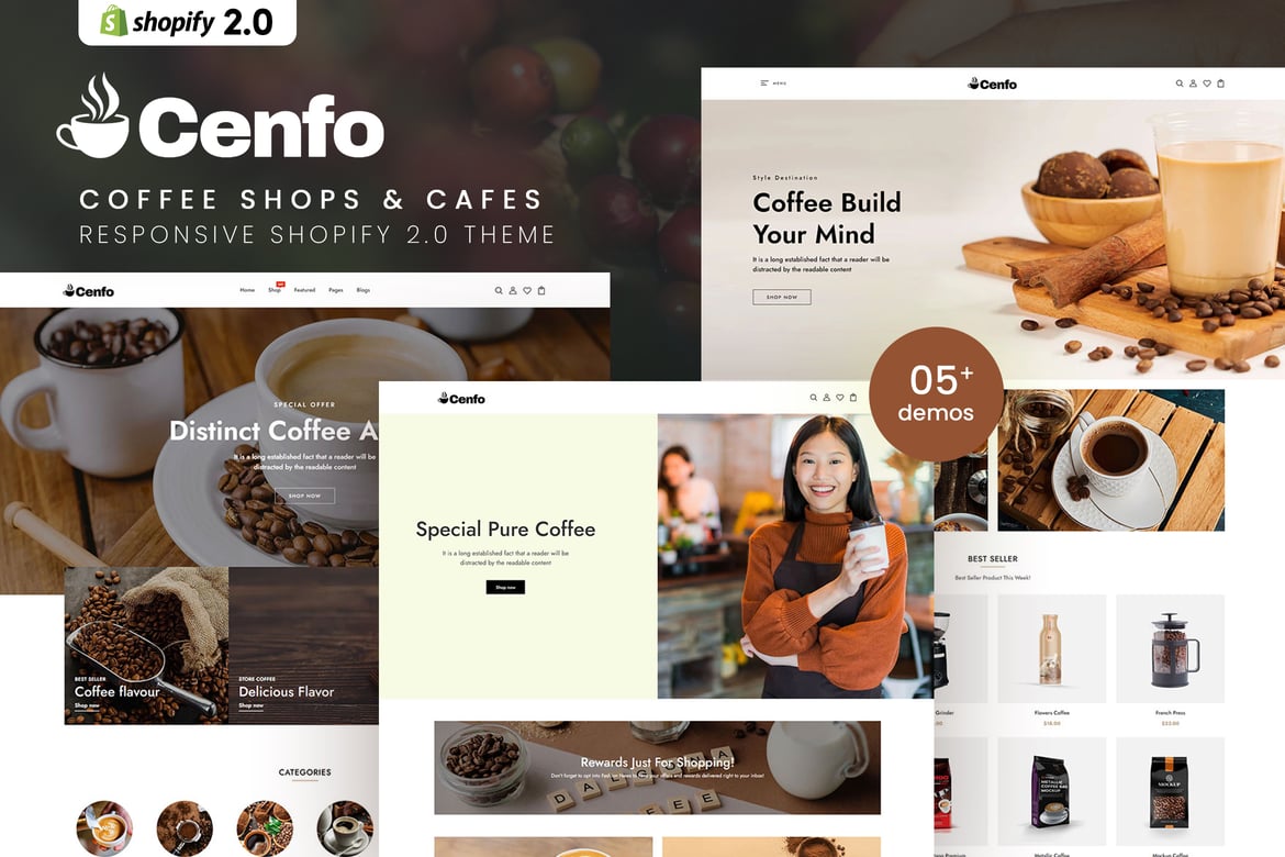 Cenfo - Тема Shopify 2.0 для кофеен и кафе