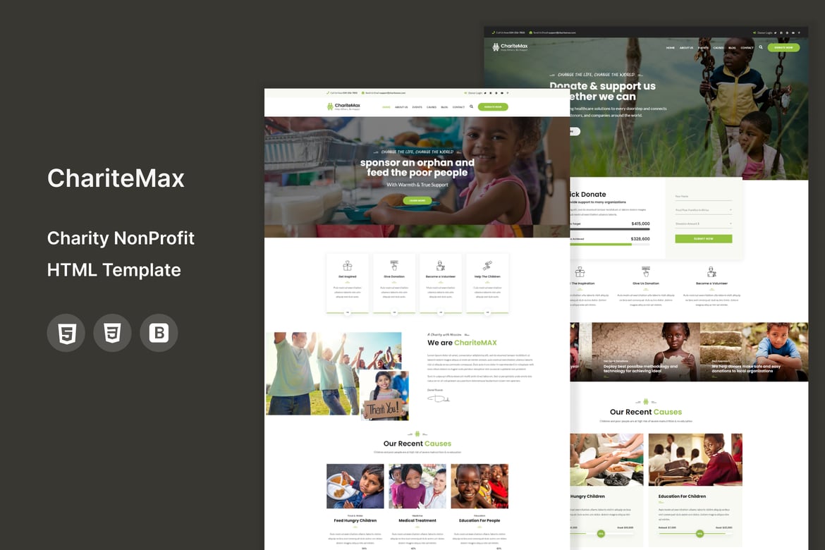 ChariteMax - HTML-шаблон для благотворительных некоммерческих организаций