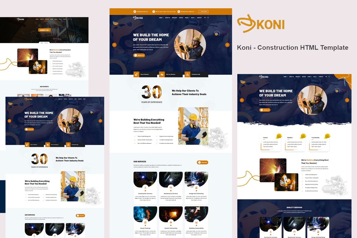Koni - HTML шаблон строительства