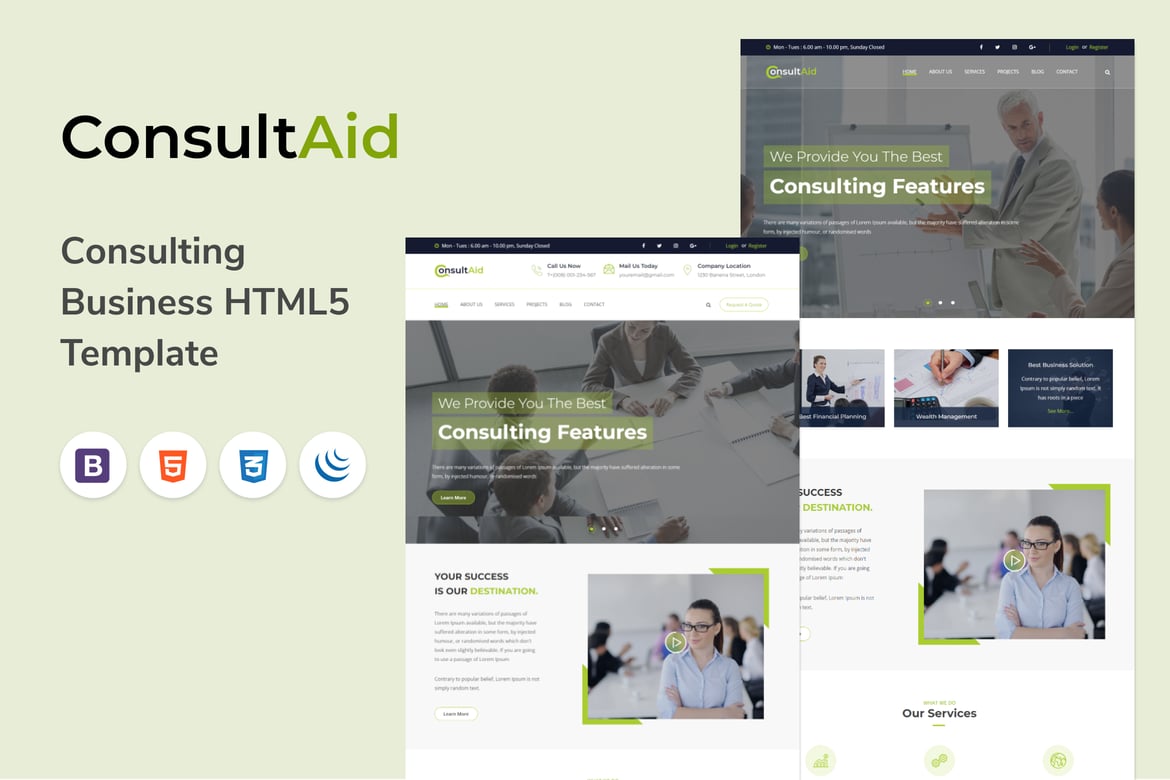 ConsultAid - Шаблон HTML5 для консалтингового бизнеса